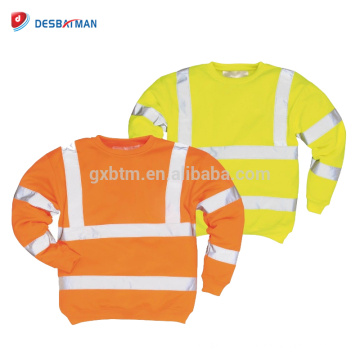 Sudadera de alta visibilidad Jumper Work Safety Sweater Amarillo / naranja con cintas reflectantes